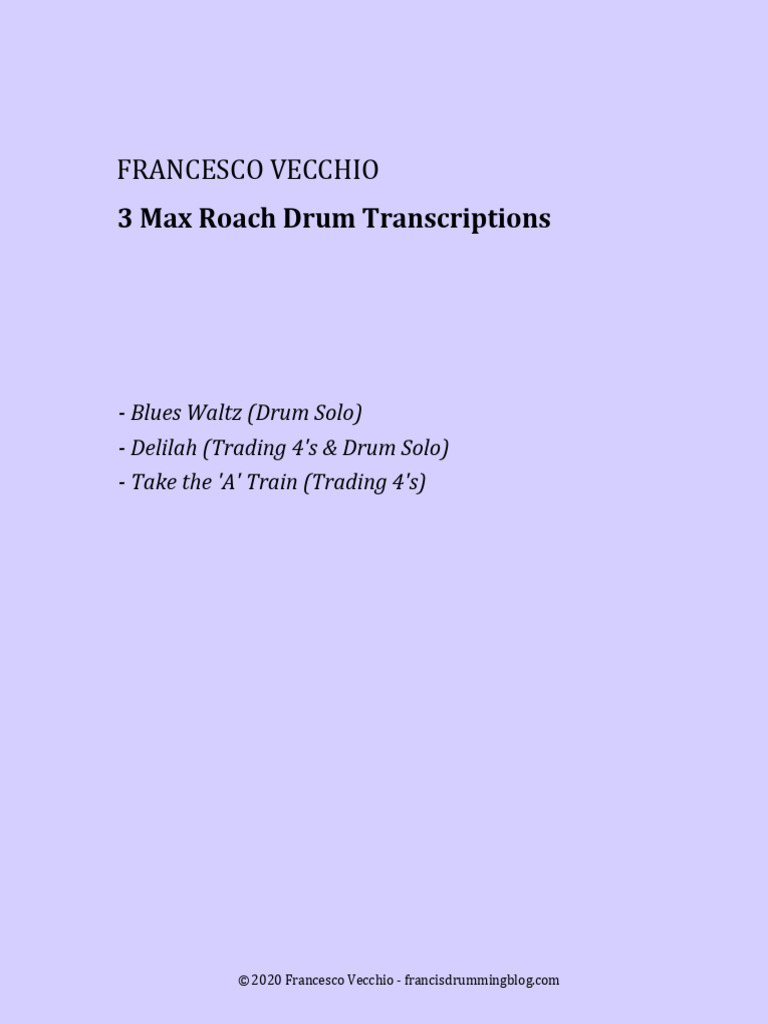 3 Max Roach Transcriptions | PDF