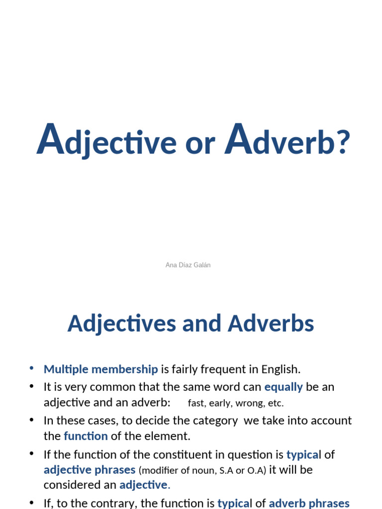 Adjectives Adverbs | PDF