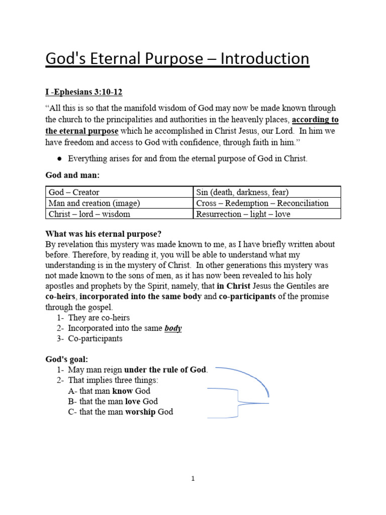 Translated Copy of El Propoìsito Eterno de Dios Escuela de Capacitacion ...