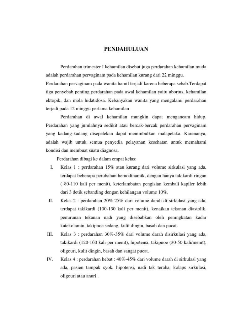 Perdarahan Trimester I Kehamilan