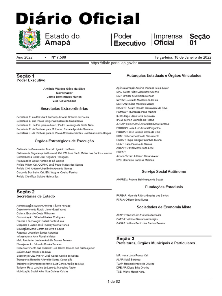 Nomeações no Diário Oficial do Amapá | PDF | Emenda Constitucional ...