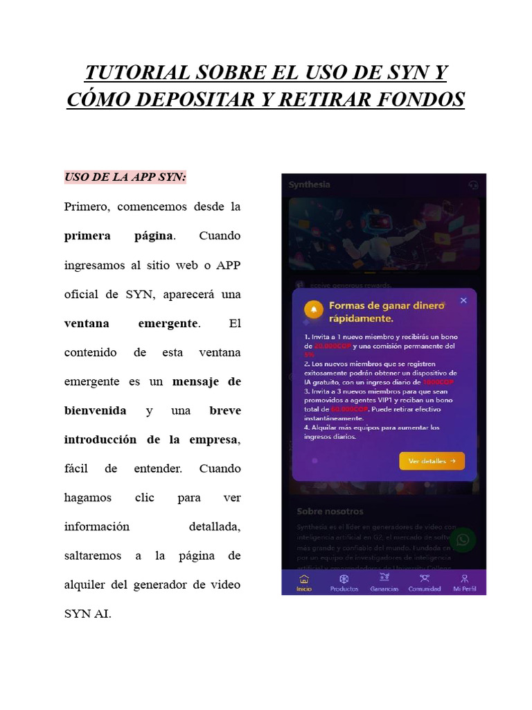 Tutorial de Uso y Transacciones en SYN | PDF | Código QR