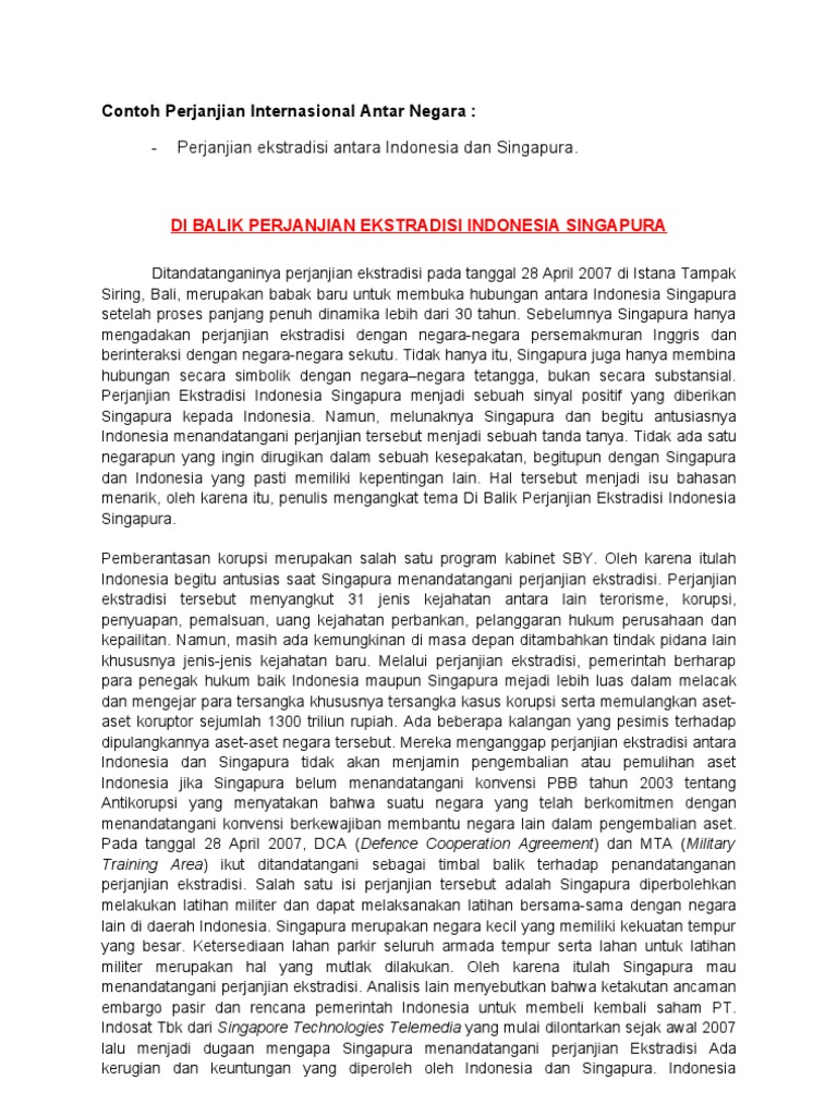 Contoh Perjanjian Internasional Antar Negara Pdf