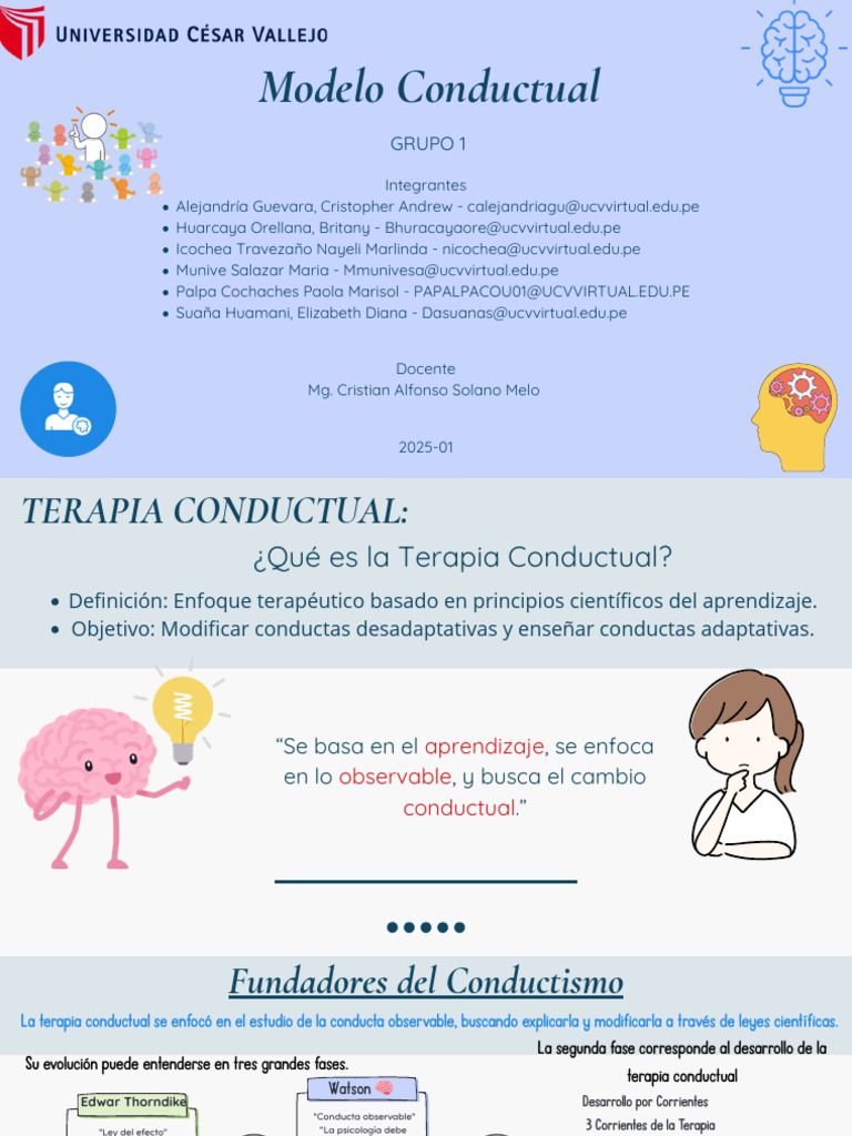 EXPO TERAPIA CONDUCTUAL Turno Noche | PDF | Terapia conductual ...
