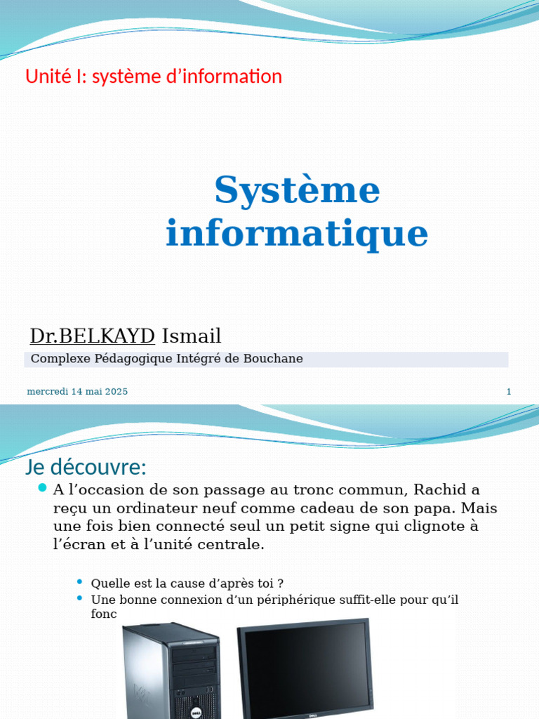 Unité I-S1-2 Notion Informatique | PDF | Informatique | Logiciel