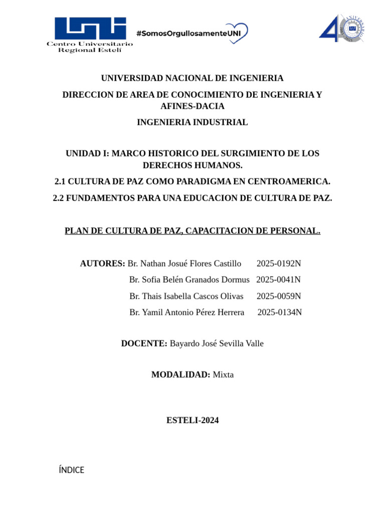 Capacitación Laboral y Cultura de Paz | PDF | Seguridad y salud ...
