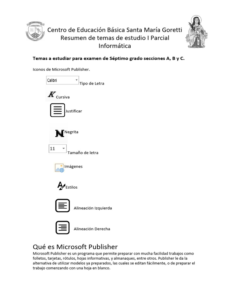 Guia de Estudio 1er Parcial de Septimo Grado A, B y C | PDF | Microsoft ...