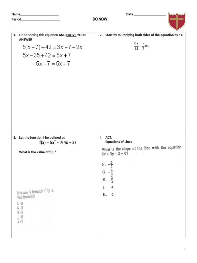 3.5.2 - Horizontal, Vertical, Parallel - Perp | PDF | Line (Geometry ...