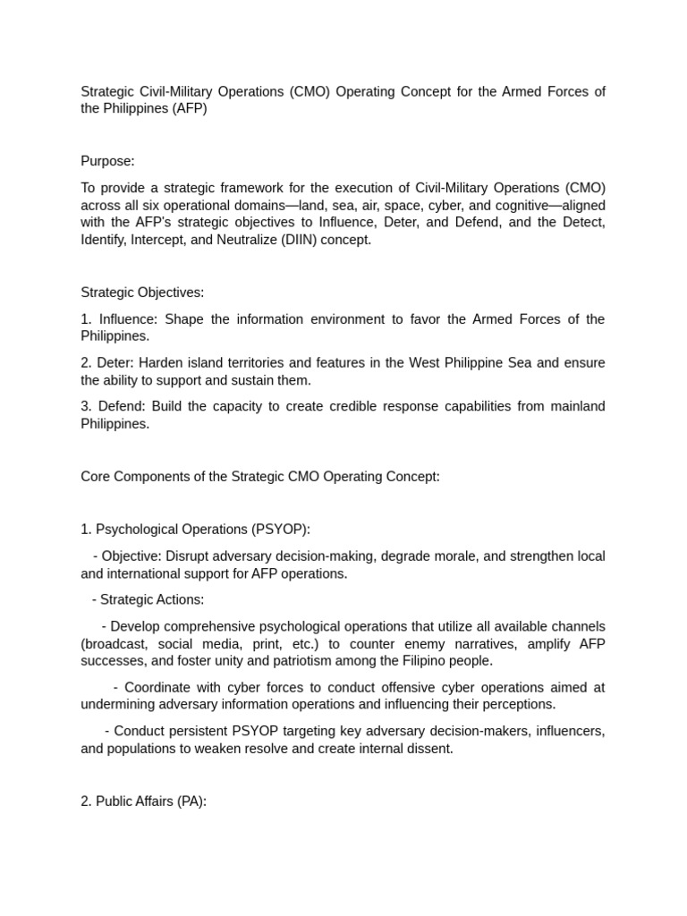 Strategic CMO Framework for AFP | PDF | Cyberwarfare | Security