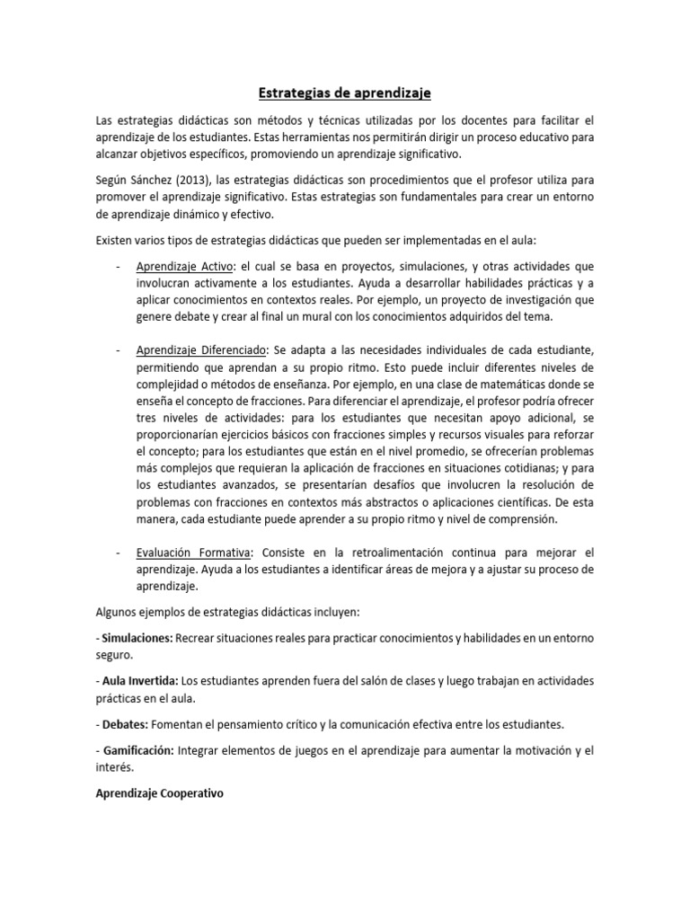 Estrategias de Aprendizaje | PDF | Aprendizaje | Enseñando