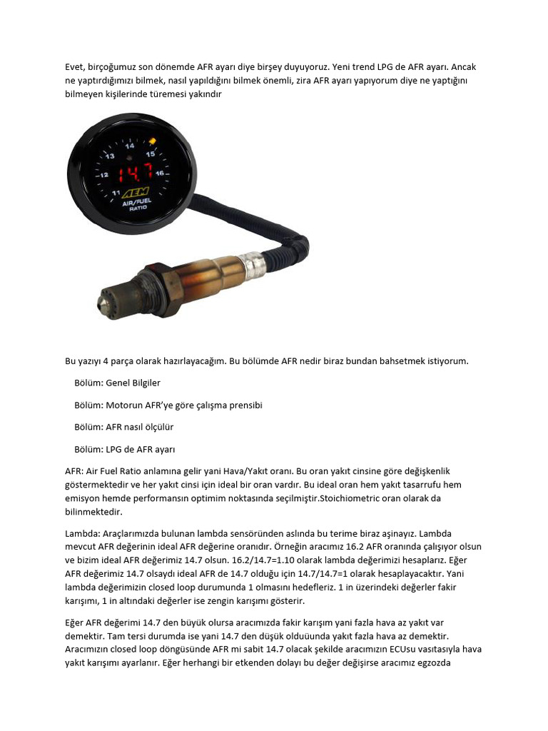 AFR Ayarı | PDF