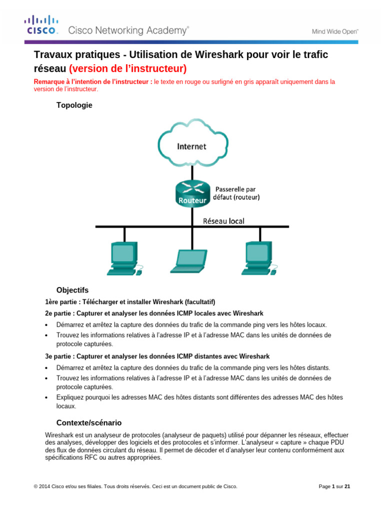 Wireshark : Analyse du trafic réseau ICMP | PDF | Pare-feu ...
