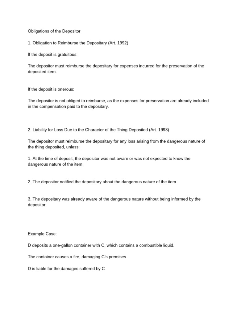Obligations of The Depositor Notes | PDF