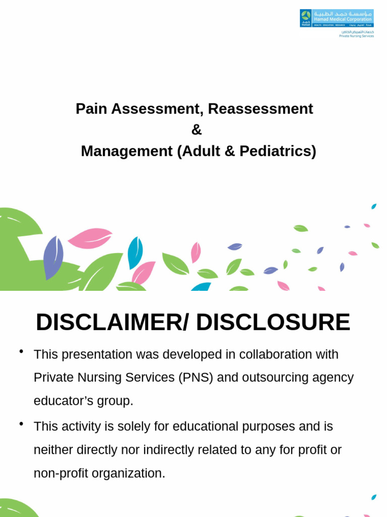 Pain Assessment and Management | PDF | Pain | Analgesic