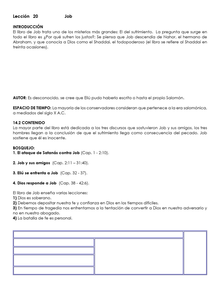 Sufrimiento y Fe en el Libro de Job | PDF | Libro de trabajo ...