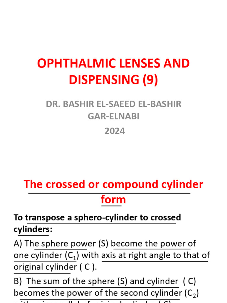 Transposing Ophthalmic Lens Powers | PDF | Equipment | Electromagnetic ...