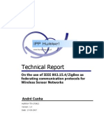 Technical Report: On The Use of Ieee 802.15.4/zigbee As Federating Communication Protocols For Wireless Sensor Networks