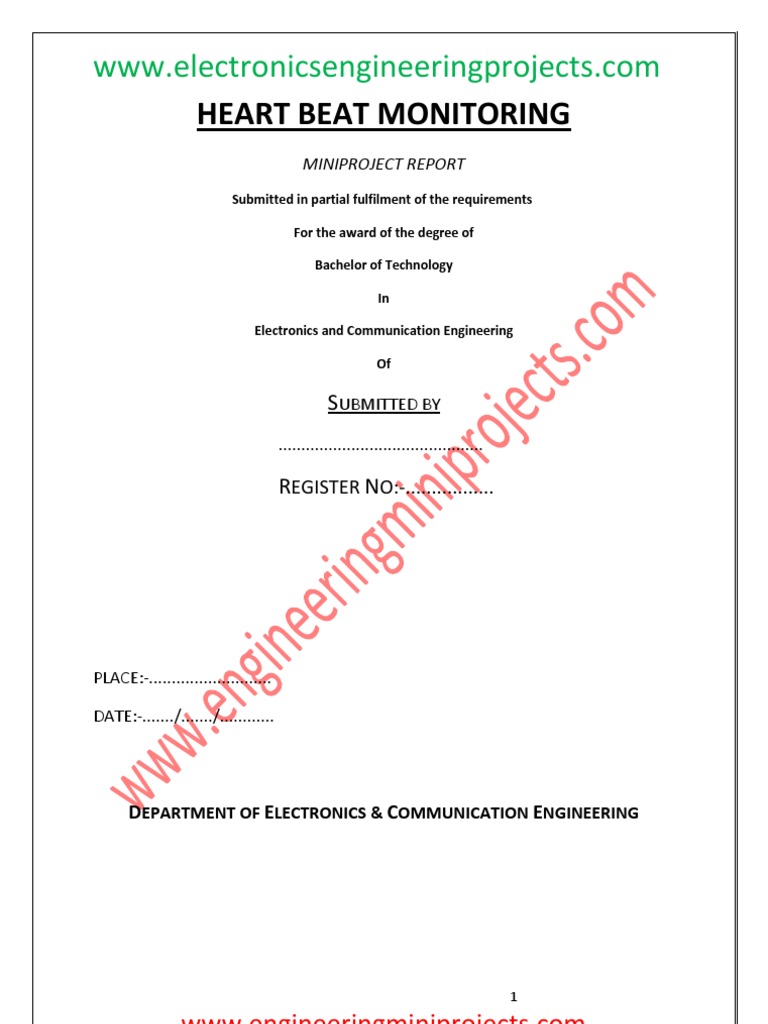 Heart Beat Monitoring System PDF Heart Rate Microcontroller