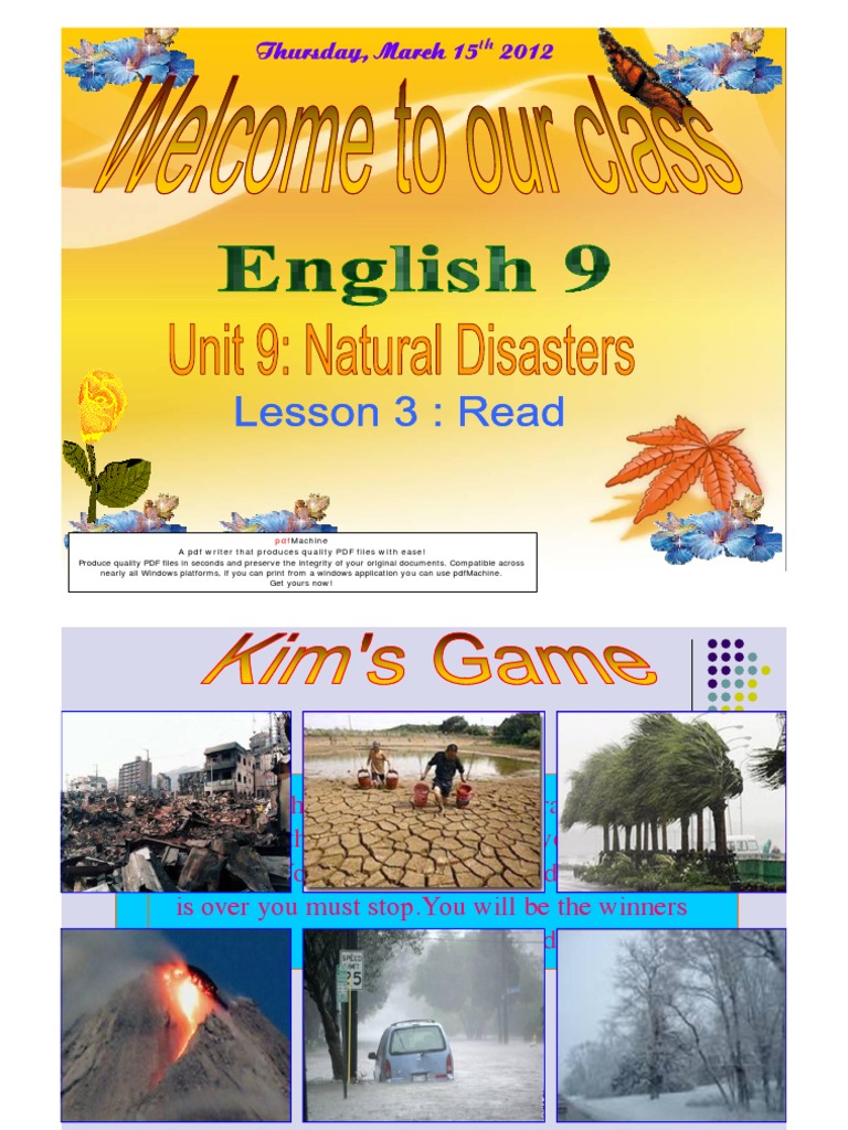 Natural Disasters Vocabulary Guide | PDF | Natural Disasters | Tropical ...