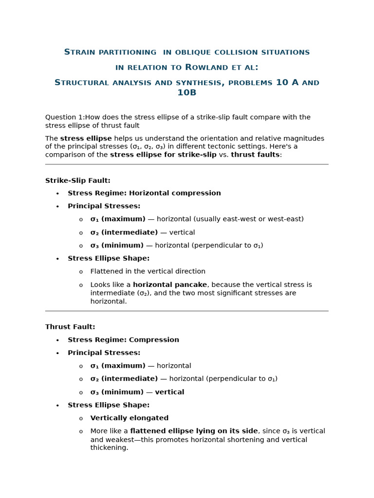 Strain Partitioning Question 10.10 A and B | PDF | Fault (Geology ...