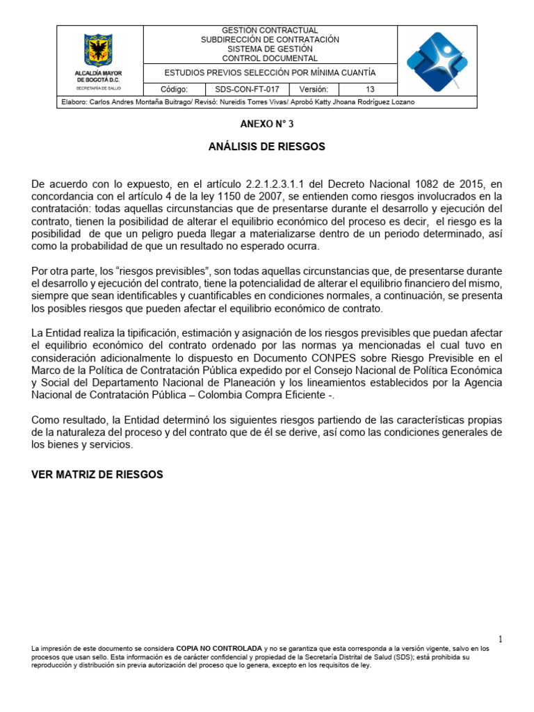 Análisis de Riesgos en Contratación Pública | PDF | Riesgo