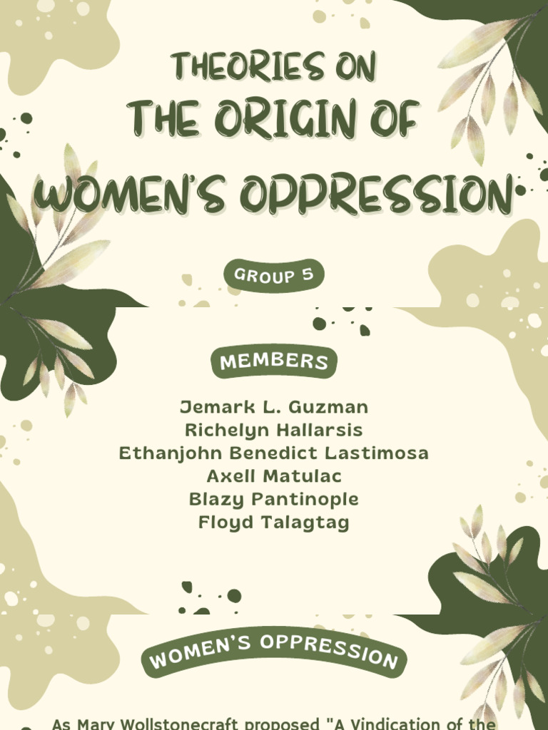 Theories on Women's Oppression | PDF | Woman | Gender Equality