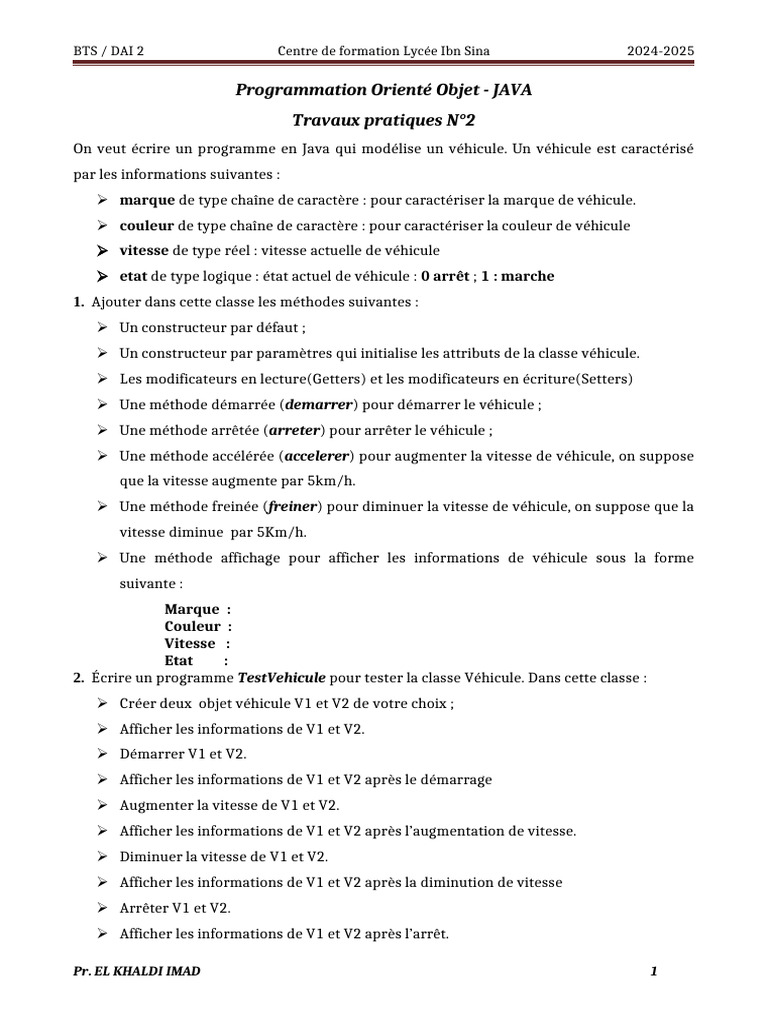 Modélisation de Véhicule en Java | PDF