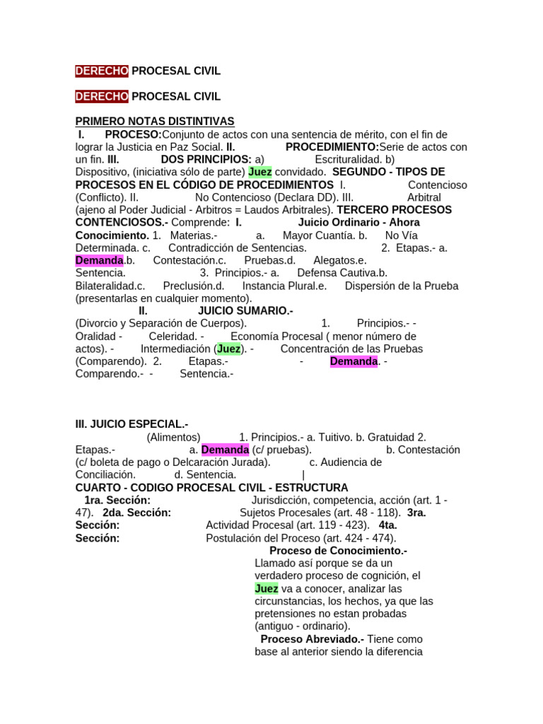 Derecho Procesal Civil | PDF | Demanda judicial | Ley procesal