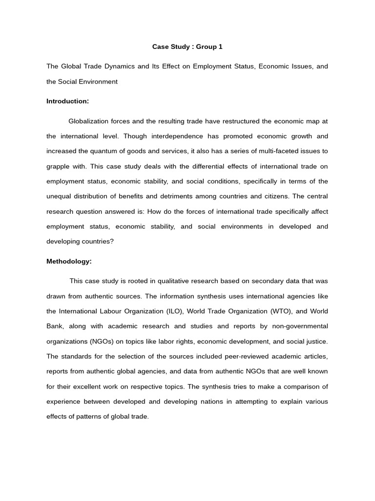 Global Trade's Impact on Employment and Society | PDF | Globalization ...