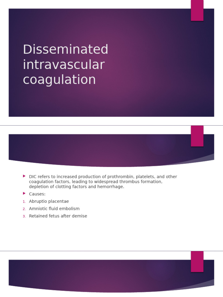 Disseminated Intravascular Coagulation | PDF