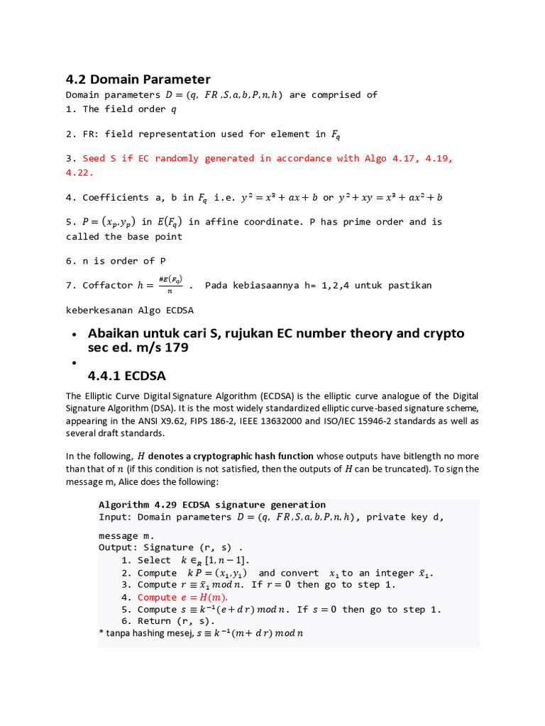 ECDSA Signature Generation and Verification | PDF | Key (Cryptography ...