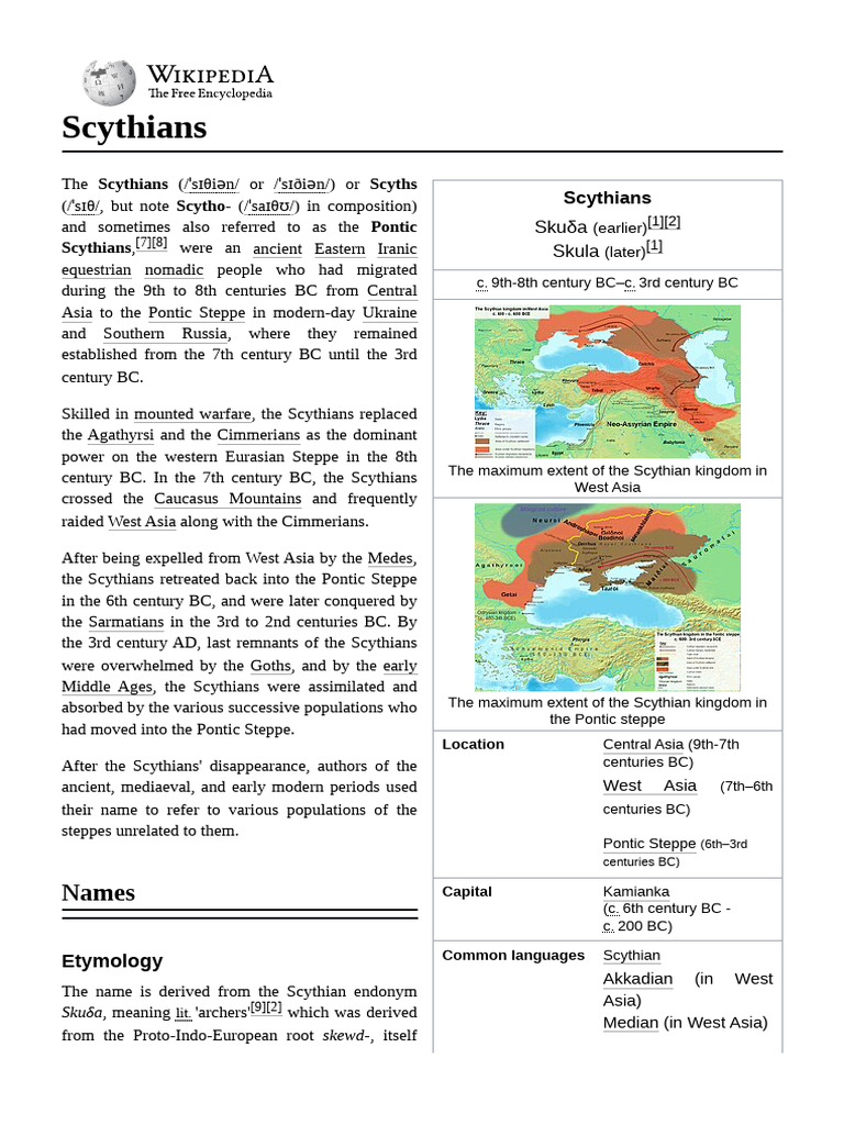 Scythians | PDF | Ancient Europe | Iranian Peoples