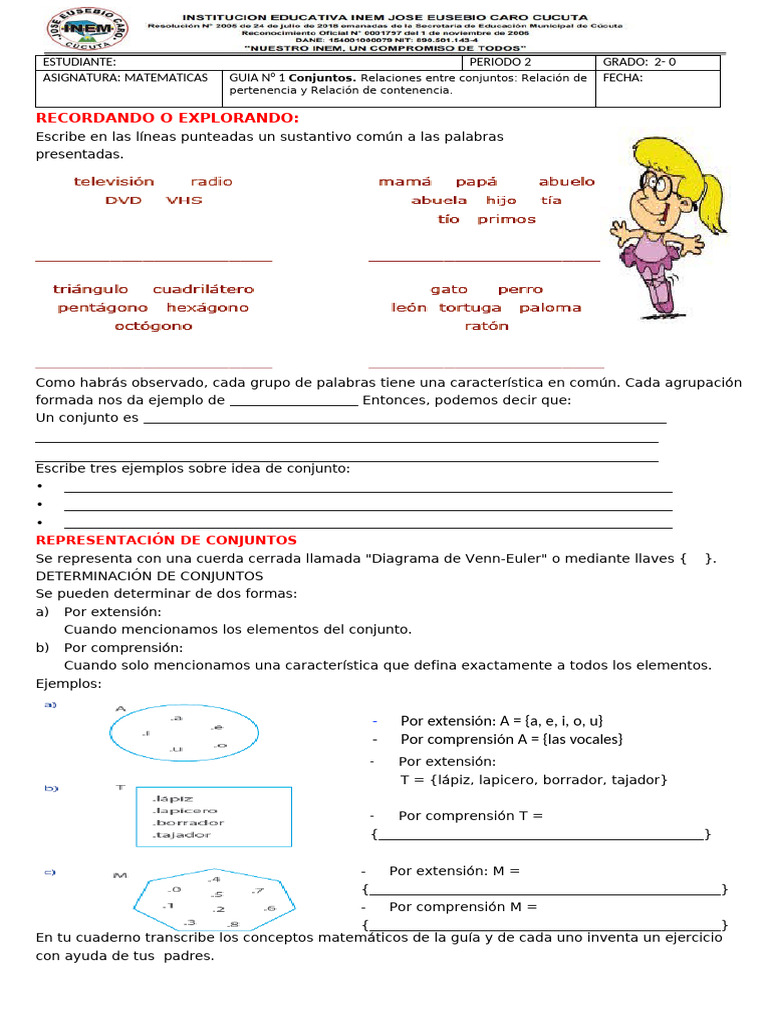 Guía de Matemáticas: Conjuntos y Relaciones | PDF | Conjunto ...