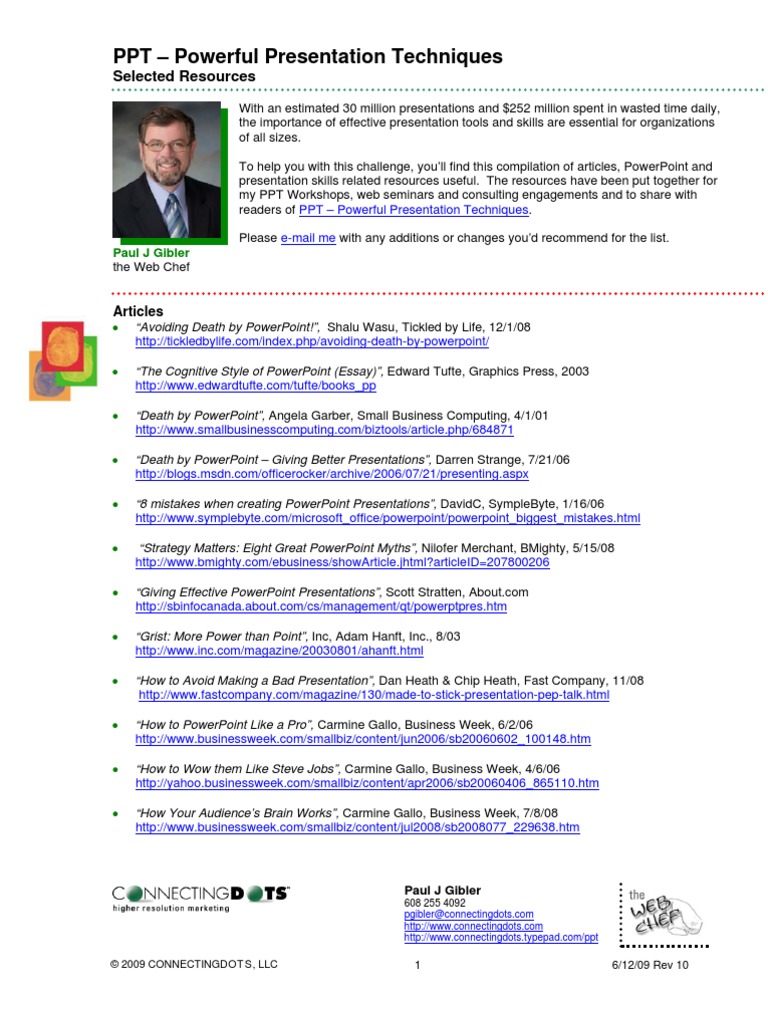 Powerful Presentation Techniques Resource Guide Rev 10 | PDF | Getty ...