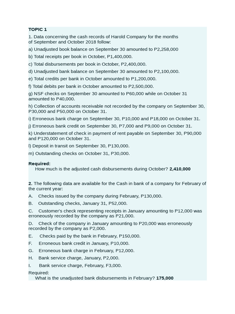 Topic 1 | PDF | Bad Debt | Debits And Credits