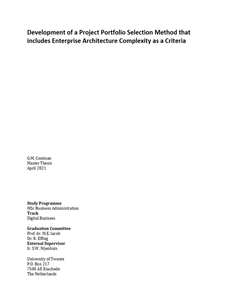 8 Desertasi Cooiman - MA - BMS Project Selection | PDF | Enterprise ...
