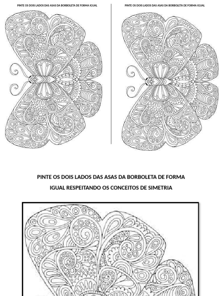 Atividade 2 - Borboleta Com Simetria | PDF