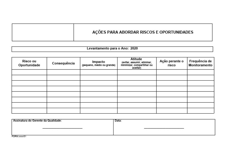 Gestão de Riscos e Oportunidades 2020 | PDF