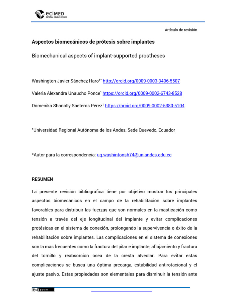 3648-19573-1-PB Aspectos Biomecanicos | PDF | Implante dental | Odontología