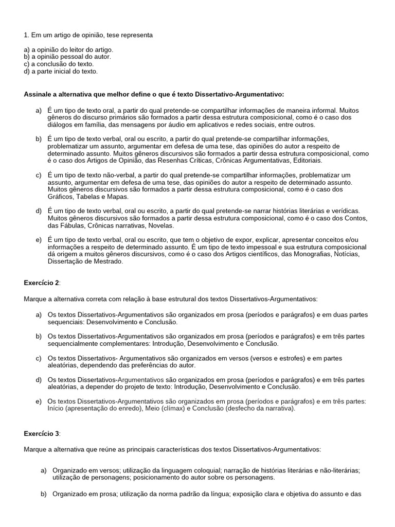 Estruturas do Texto Dissertativo-Argumentativo | PDF | Prosa | Autor