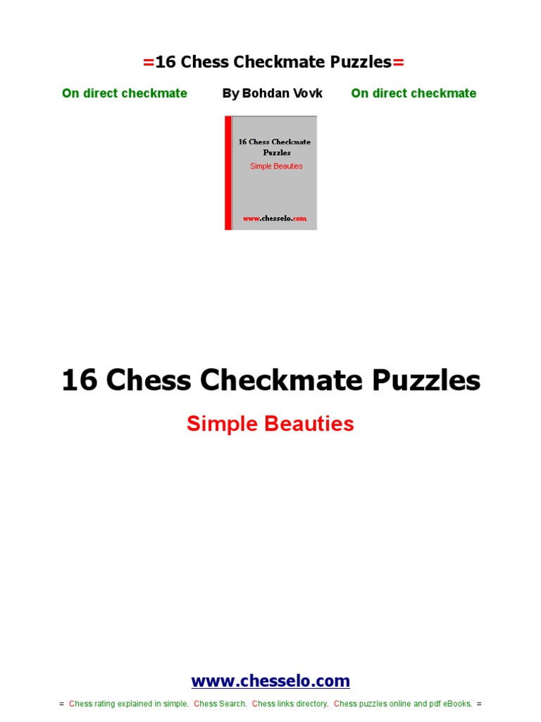 Checkmate in 1 - Chess Worksheet - Chess Puzzles