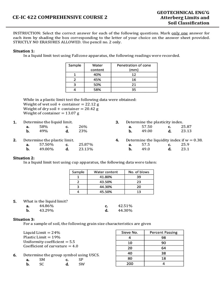 Atterberg Limits and Soil Tests Guide | PDF | Loam | Sedimentology