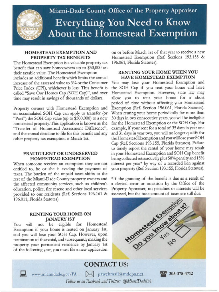 Handout Miami Dade County Property Appraiser Office PDF