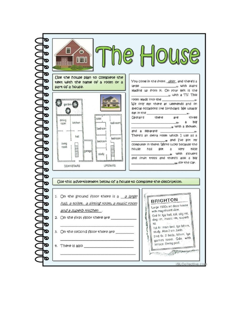 The House Worksheet 2 | PDF