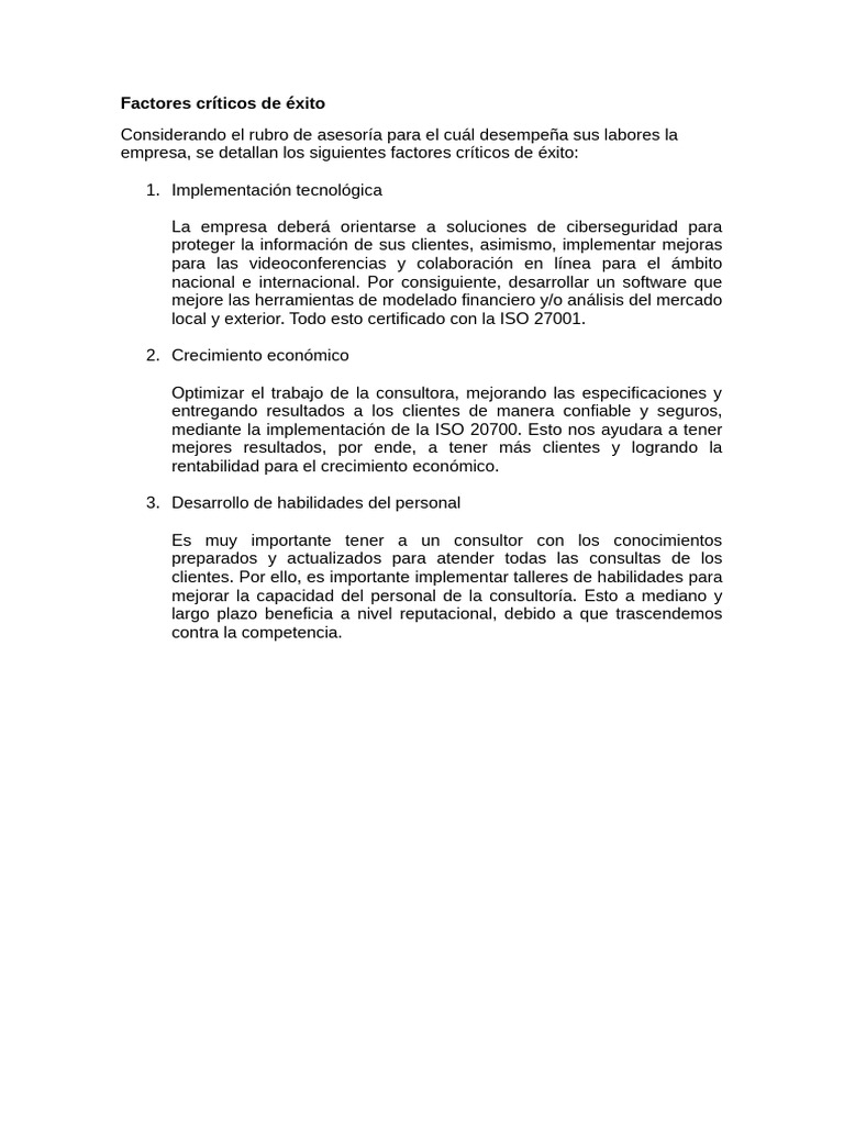 Factores Clave para Éxito en Consultoría | PDF