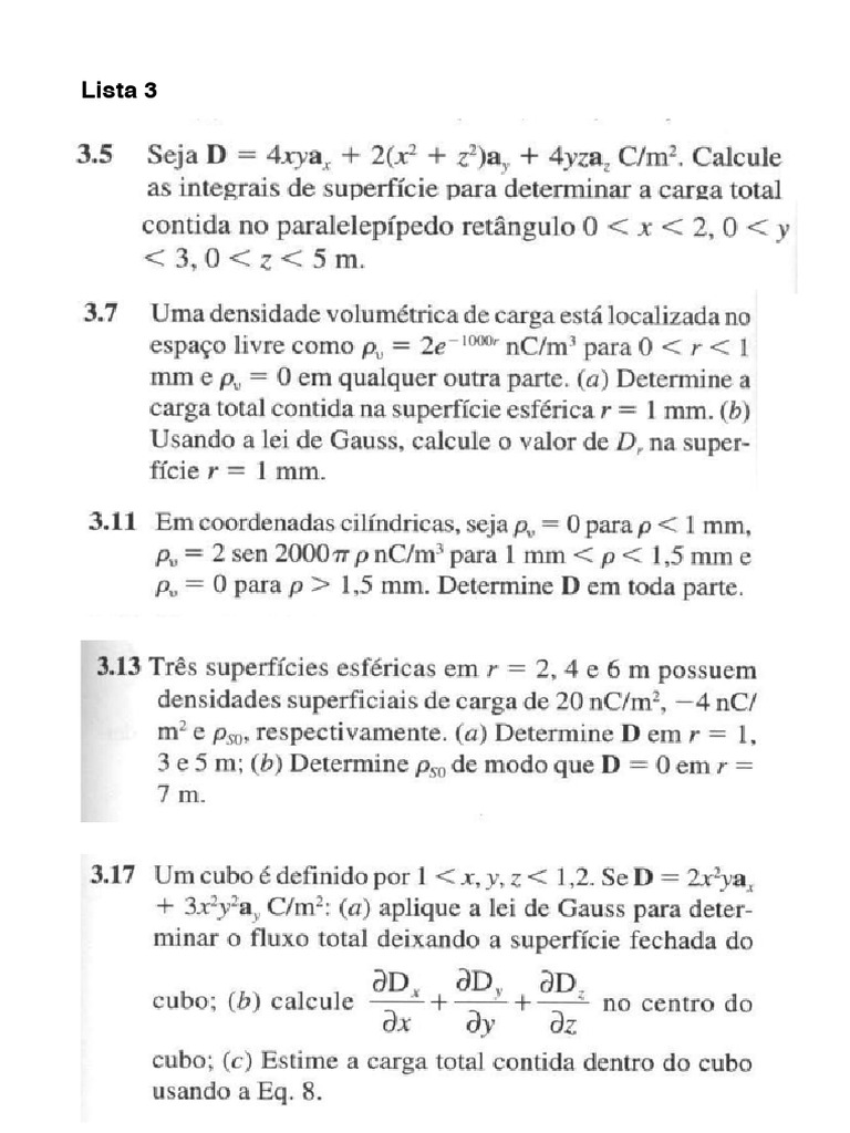 EM Lista Cap 3 | PDF