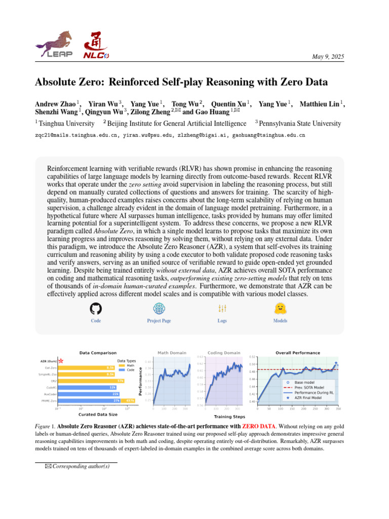 Absolute Zero: Self-Play Reasoning Model | PDF | Deductive Reasoning ...