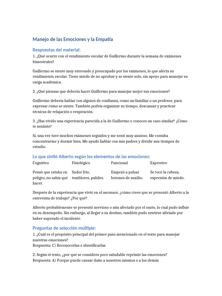 Manejo de Emociones y Empatia | PDF | Las emociones | Empatía