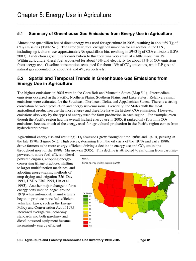Energy Use and CO2 Emissions in Agriculture | PDF | Greenhouse Gas ...