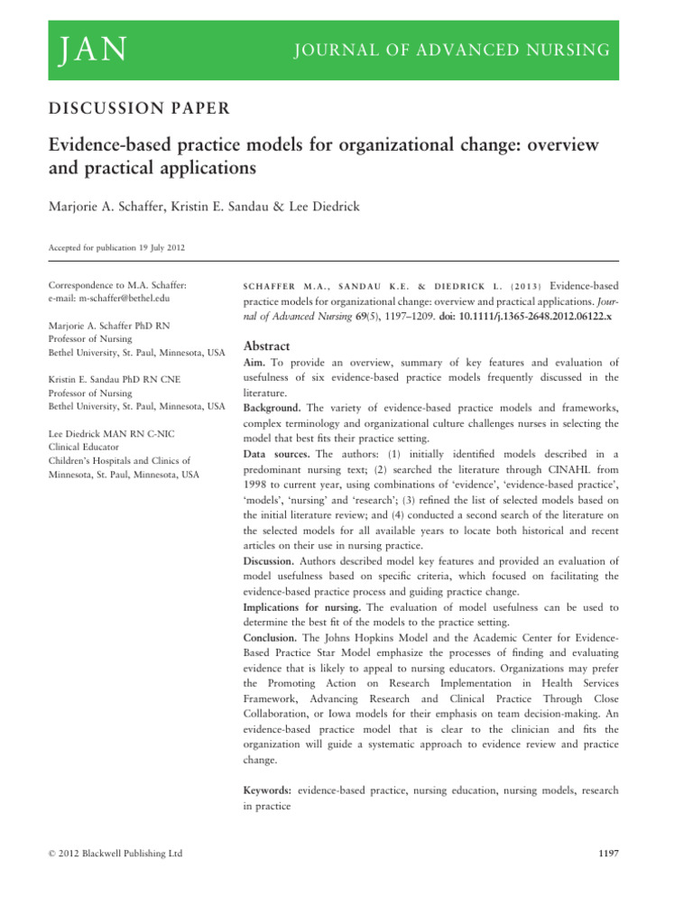 Evidence-Based Practice Models Overview | PDF | Evidence Based Medicine ...